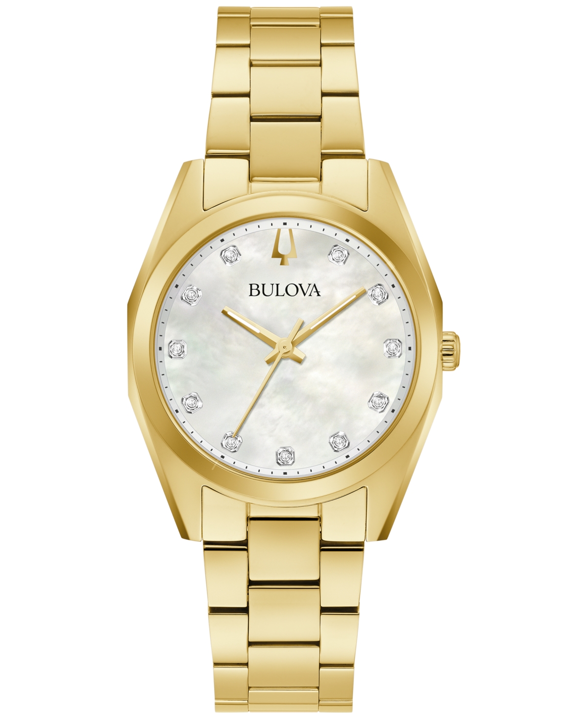 Shop Bulova Women's Surveyor Diamond (1/20 Ct. T.w.) Gold-tone Stainless Steel Bracelet Watch 31mm