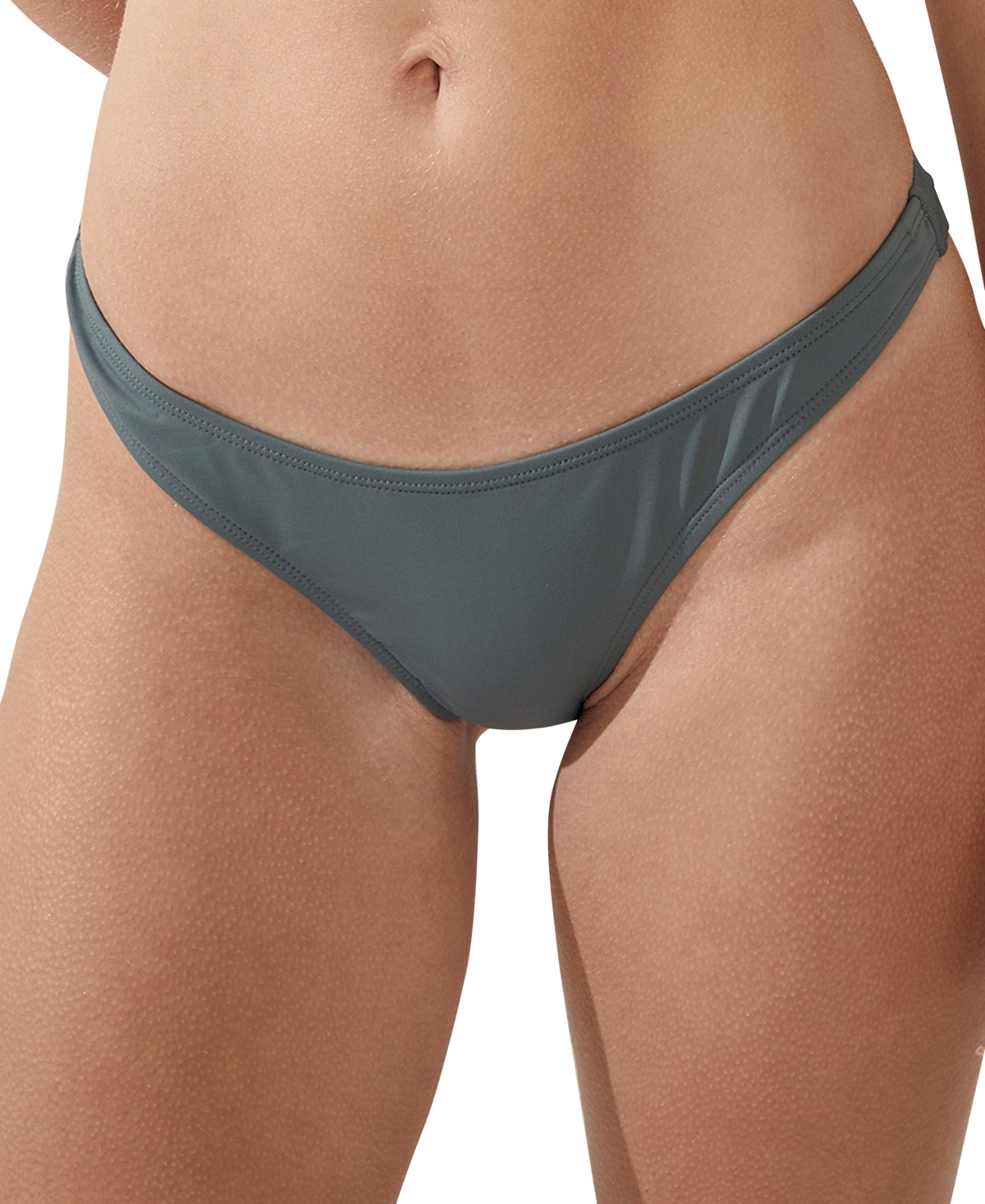 Refined High-Side Brazilian Bikini Bottoms - Dusty Khaki