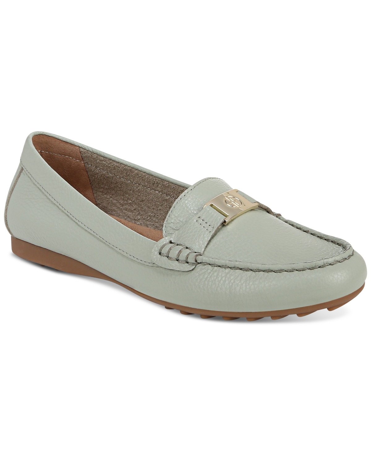 Women's Dailyn Memory Foam Slip On Loafers, Created for Macy's - Brown Leather