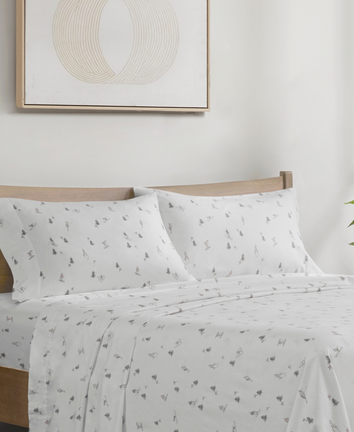 SLEEP PHILOSOPHY TRUE NORTH BY SLEEP PHILOSOPHY NOVELTY PRINTED COTTON FLANNEL 4-PC. SHEET SET, CALIFORNIA KING 