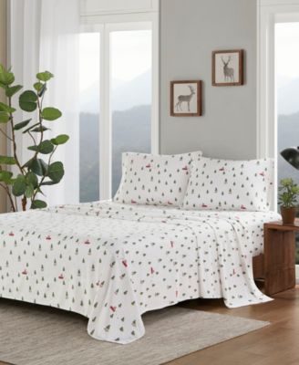 Printed Cotton Flannel 3-Pc. Sheet Set, Twin