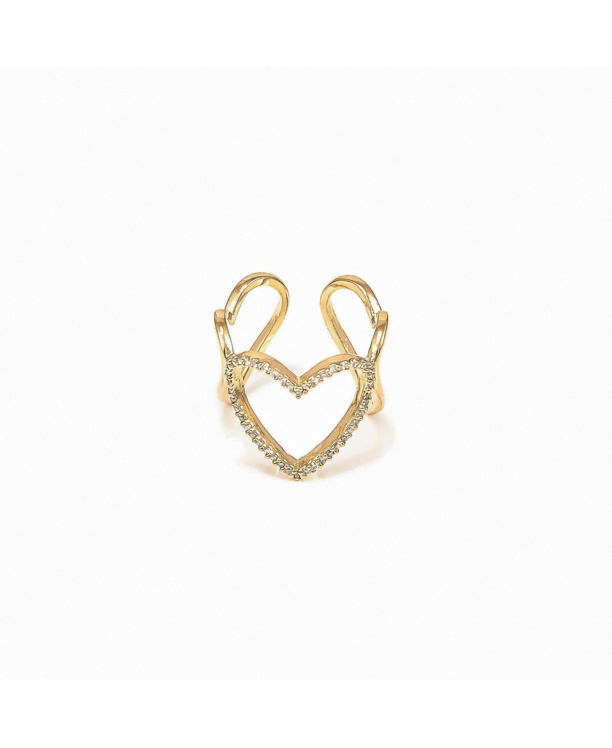 Mae Triple Heart Statement Adjustable Ring - Gold