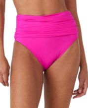 Strappy High-Waisted O-Ring Hardware Open Panty Thong - Pink
