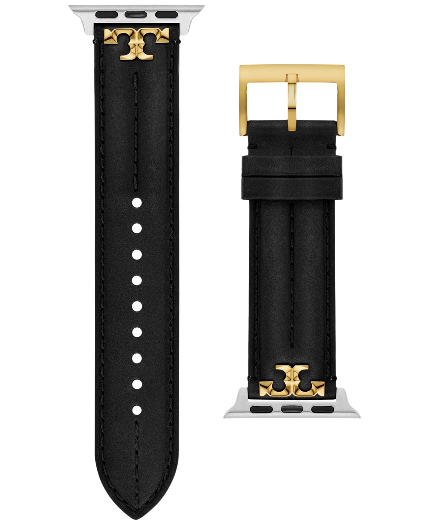 Чёрный кожаный ремешок Tory Burch The Kira для Apple Watch 38-45 мм — фото 2