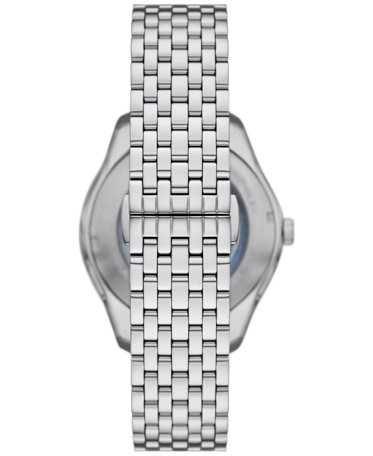 Emporio Armani Automatic Three-hand Date Stainless Steel Watch In Silver-tone