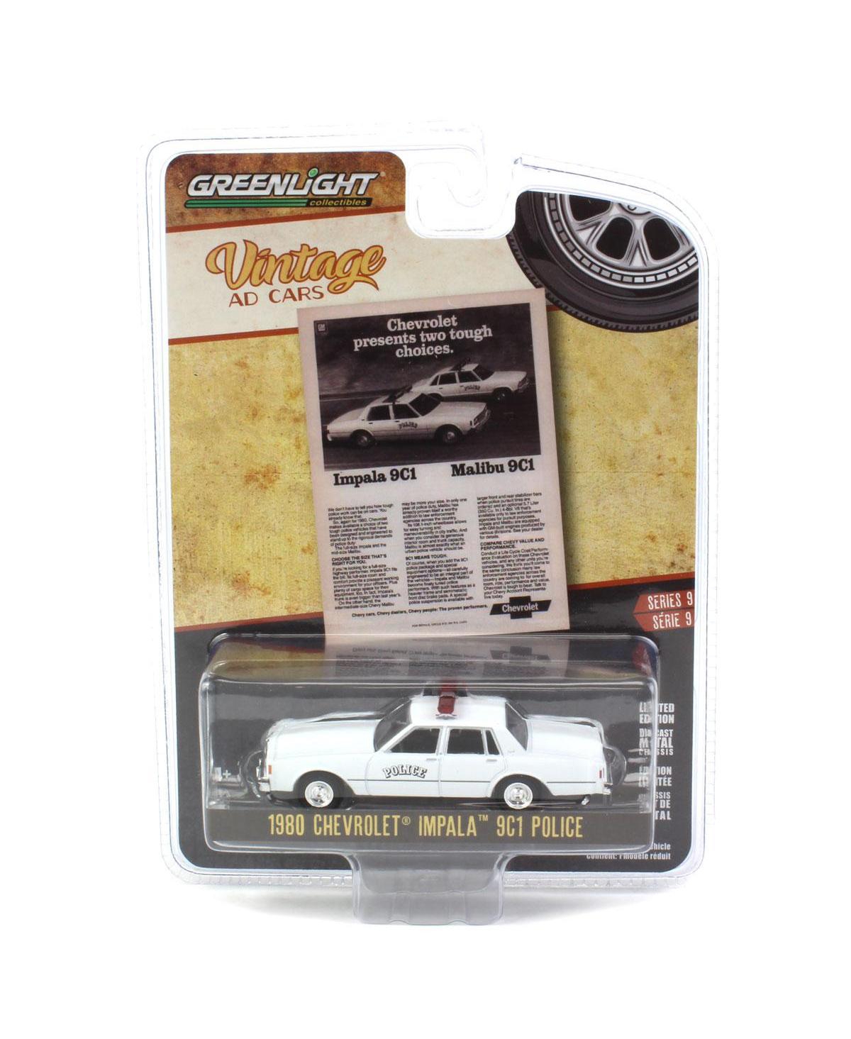 1/64 1980 Chevrolet Impala 9C1 Police, Vintage like Ad Cars Series 9 39130-e