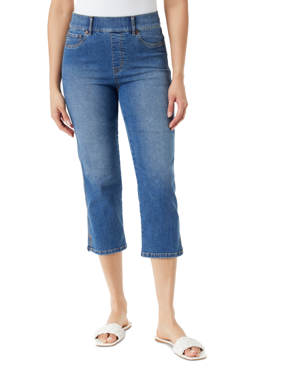 Gloria Vanderbilt Women's Shape Effect Pull-on Capri Jeans In Castle Point Wash