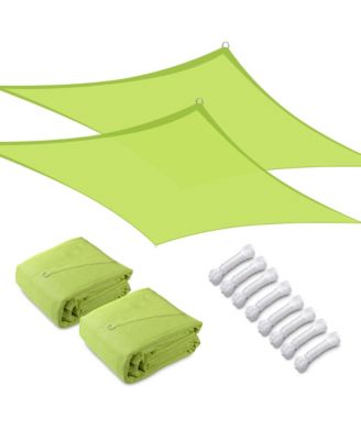 2 Pack 18x18 Ft 97% UV Block Square Sun Shade Sail Canopy Outdoor Backyard Pool