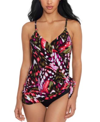 Magicsuit Women's Aquarius Taylor V-Neck Underwire Tankini Top - Racerback Swimwear With Tummy Control