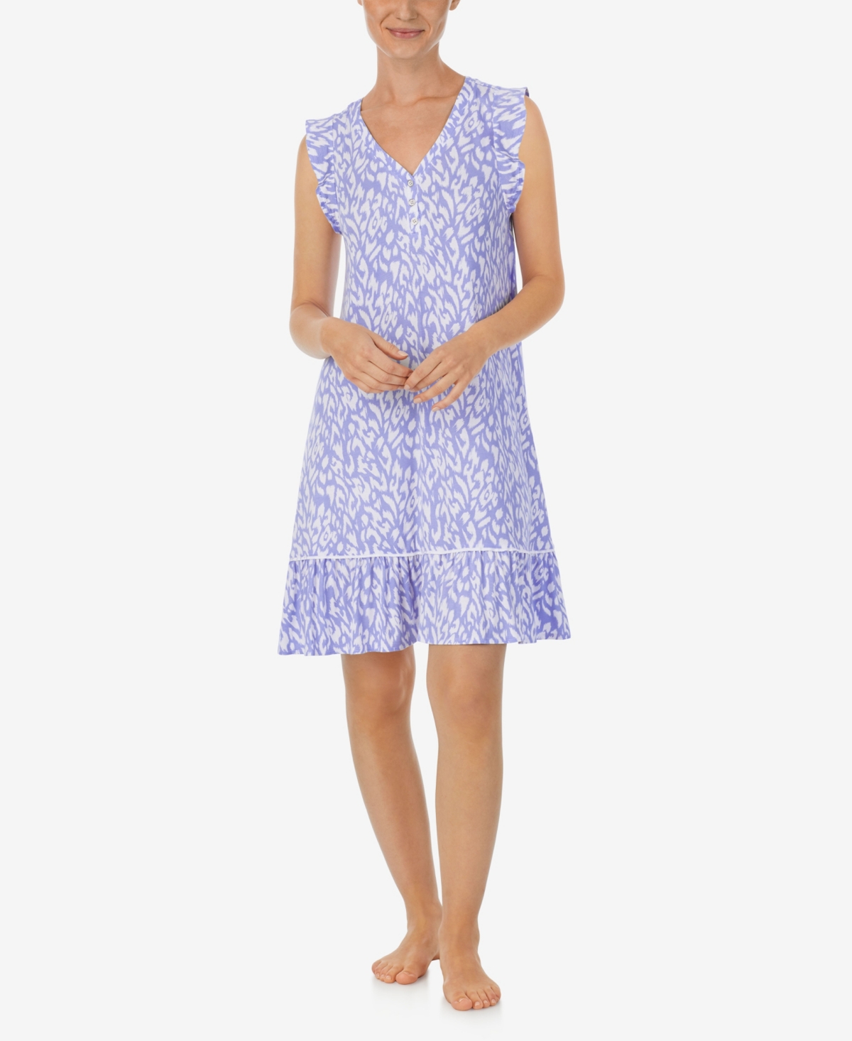 Shop Ellen Tracy Women's Sleeveless Short Nightgown In Peri Animal