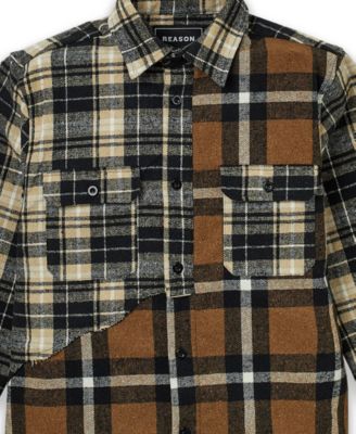 Men's Spliced Long Sleeves Overshirt