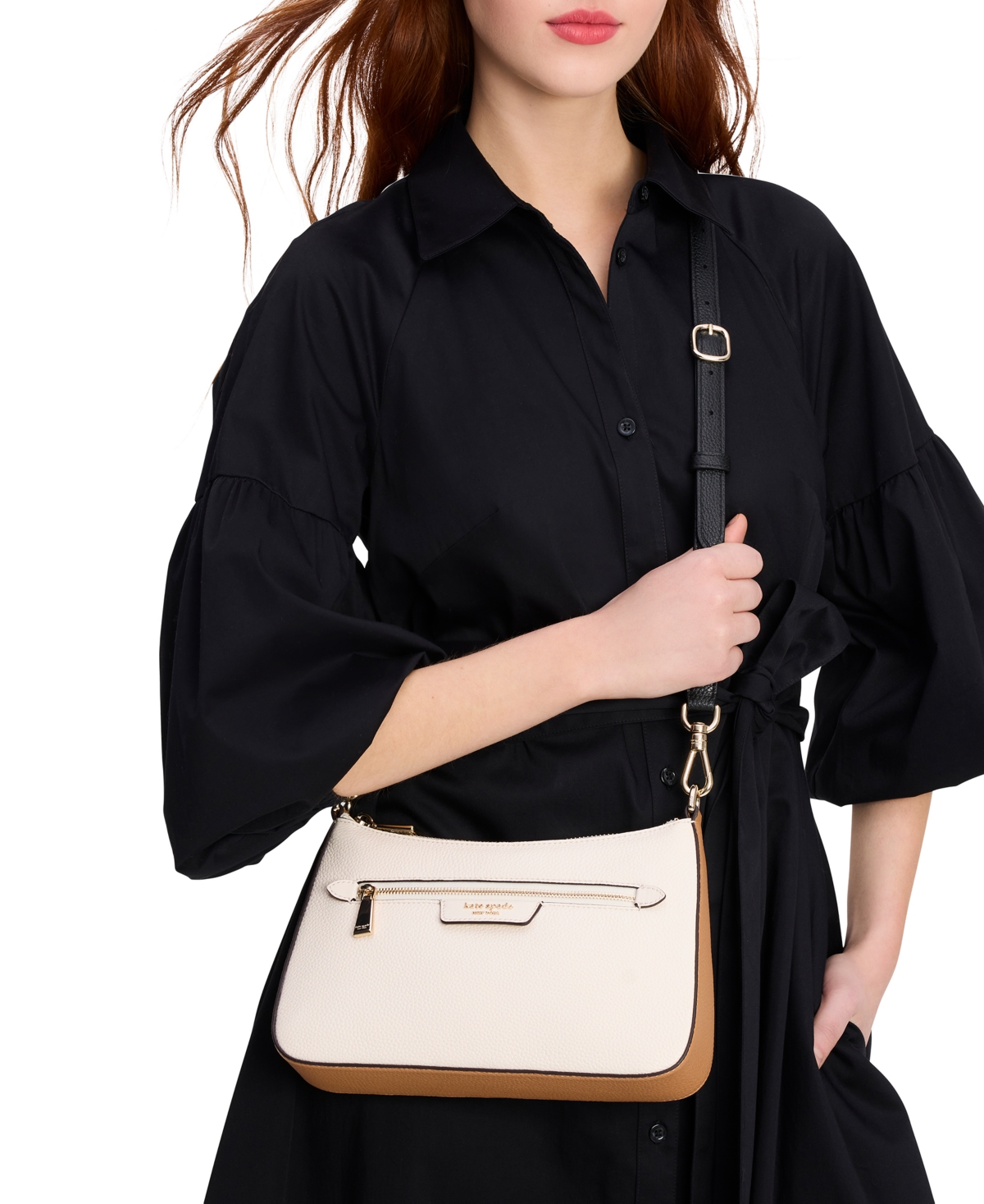 Kate Spade Hudson Pebbled Leather Small Convertible Crossbody In Neutral