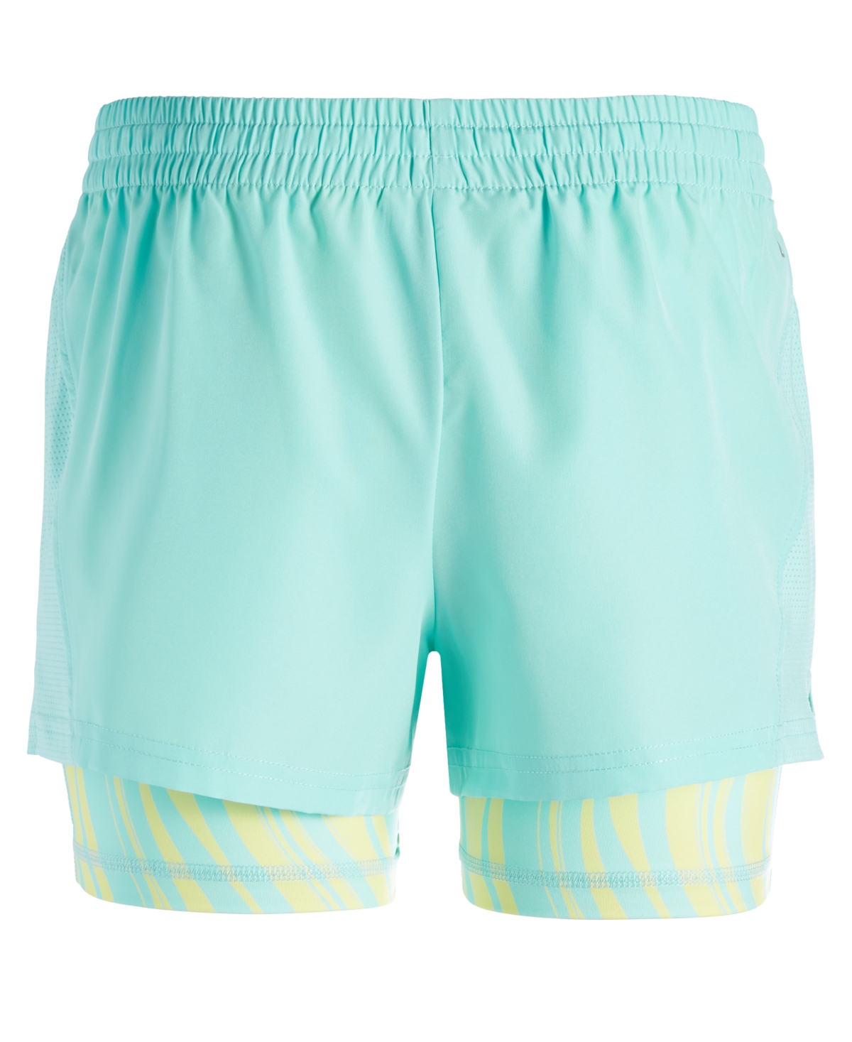 Shop Id Ideology Big Girls Wavy Geo Layered-look Shorts, Created For Macy's In Ocean Sigh