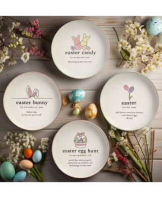 Easter Words Canap&eacute; Plates, Set of 4