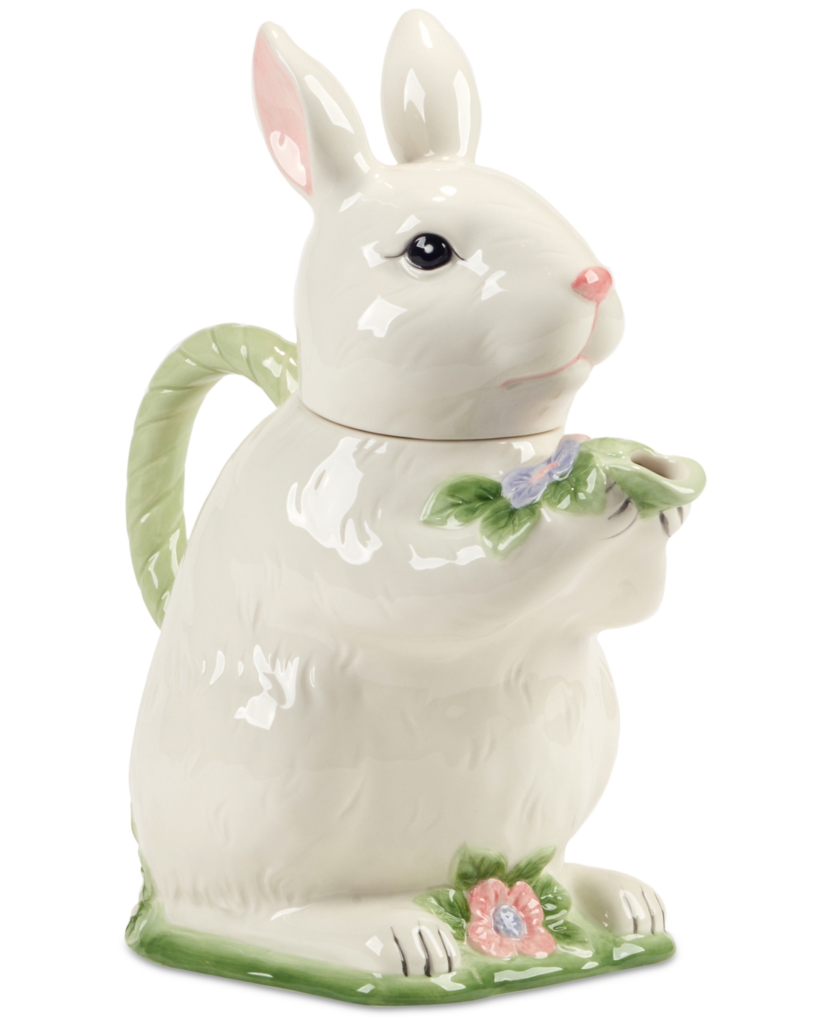 Certified International Easter Morning Figural Bunny Teapot In White