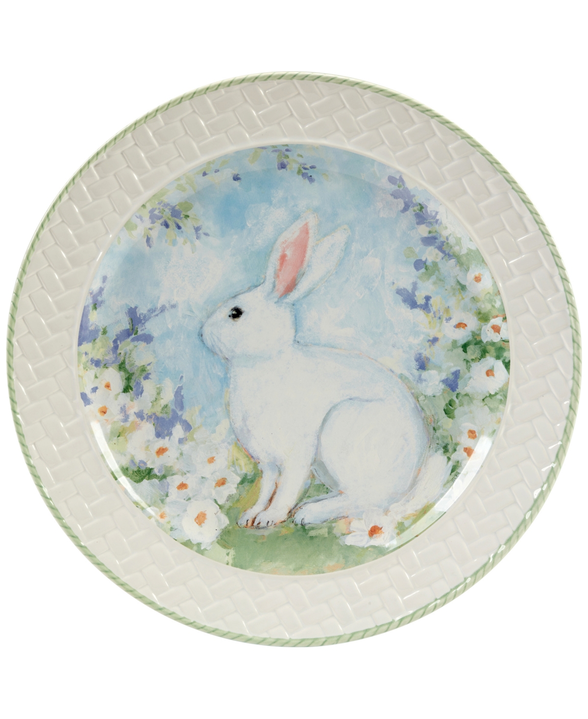 Certified International Easter Morning Round Platter In Blue
