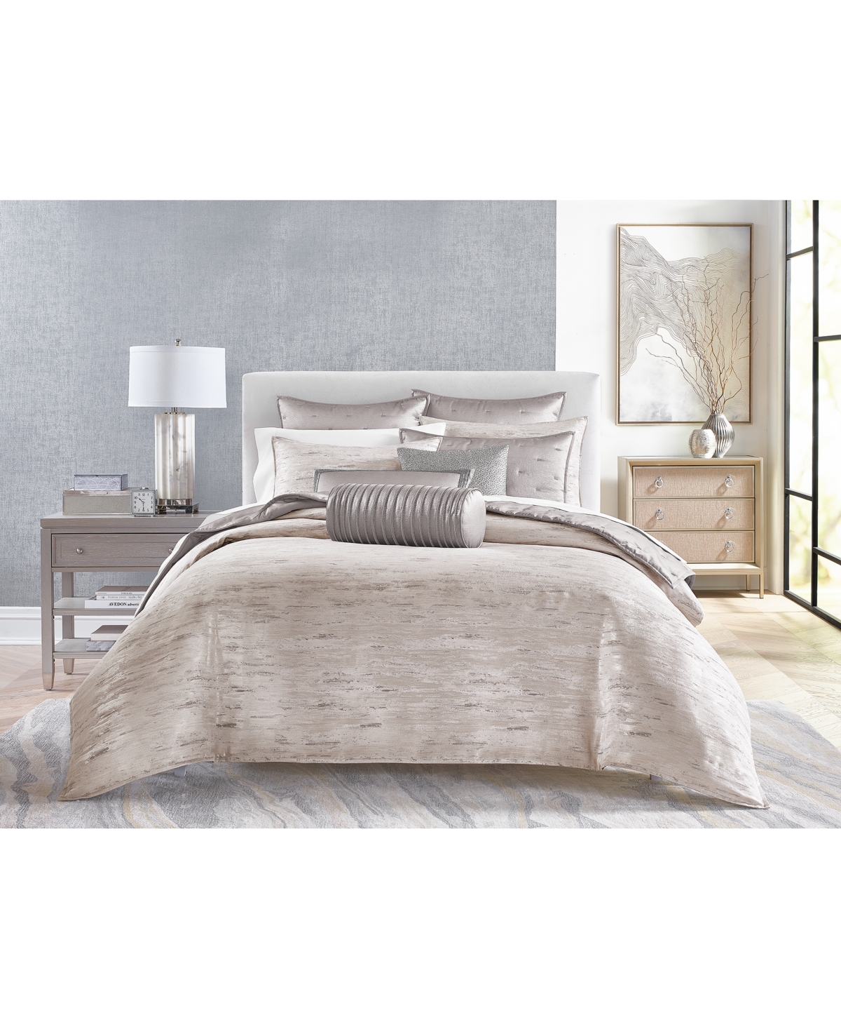 Shop Hotel Collection Impasto Stone 3-pc. Duvet Cover Set, Full/queen, Created For Macy's In Grey
