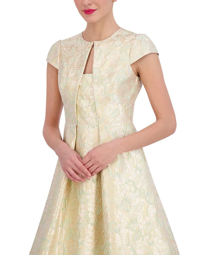 Vince camuto cap sleeve fit and flare dress sales