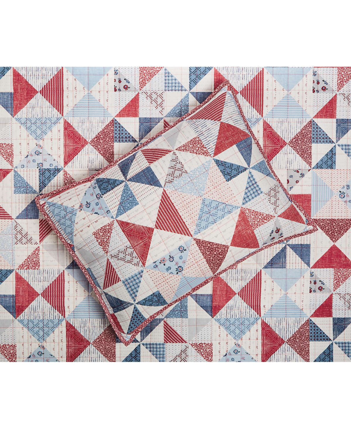 Shop Charter Club Americana Heirloom Patchwork Sham, Standard, Created For Macy's In Blue Combo