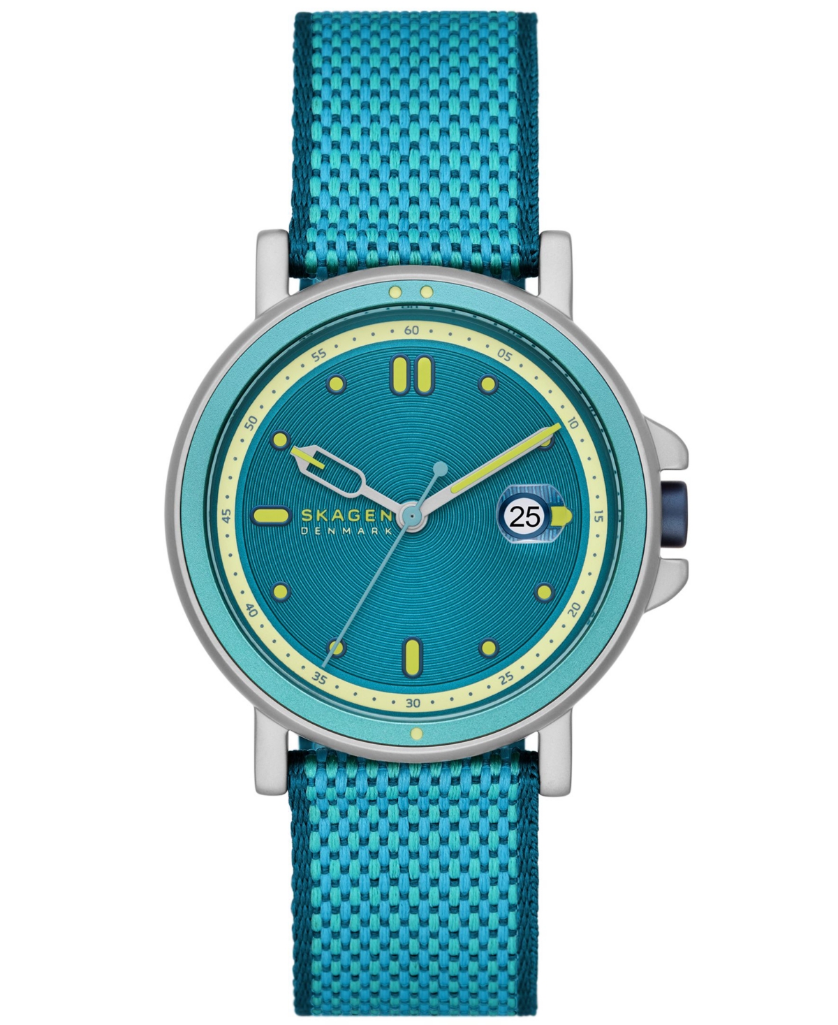 Skagen Men's Signatur Sport Le Three Hand Date Blue Pro-planet Plastic Watch 40mm