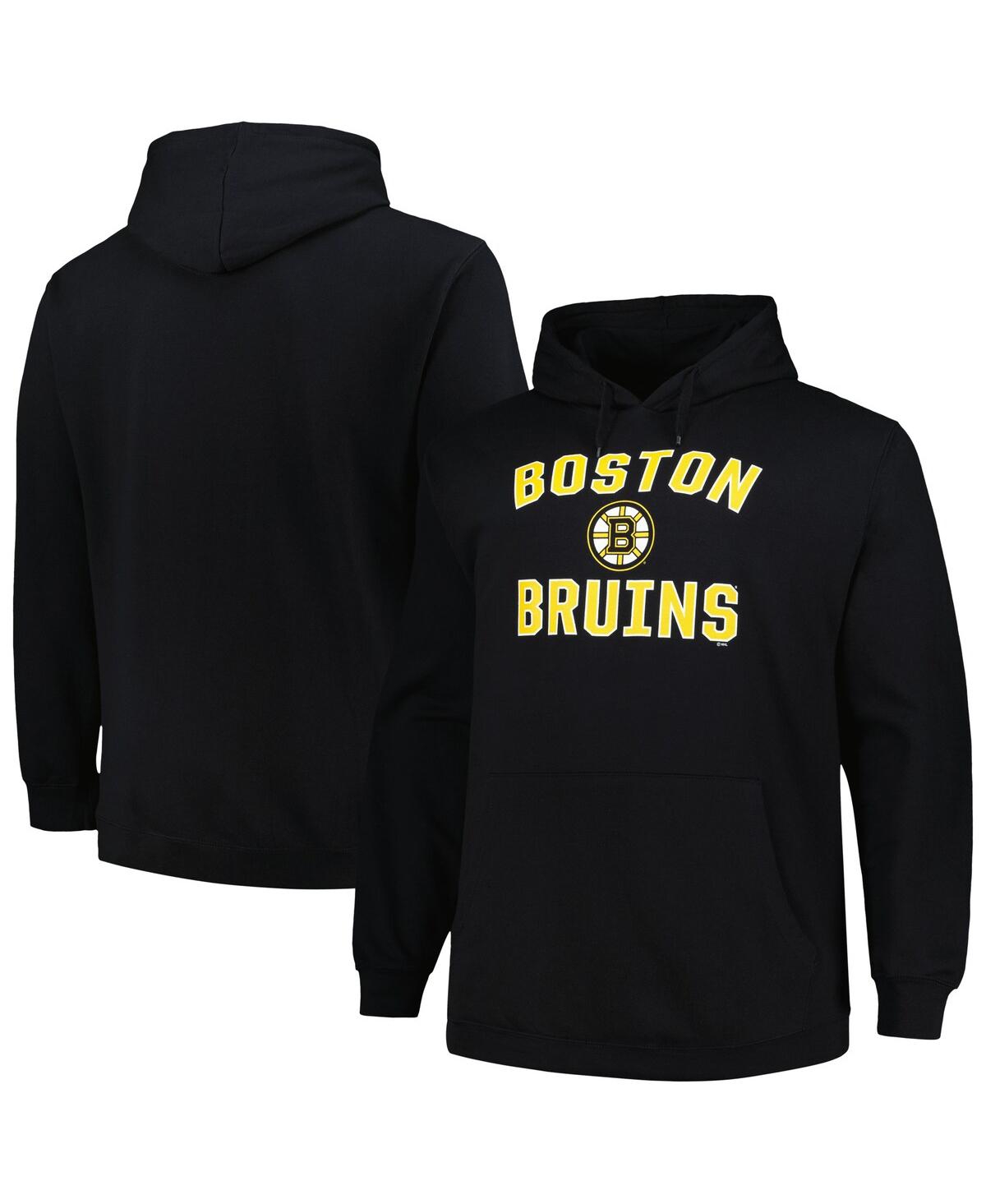 Shop Profile Men's  Black Boston Bruins Big And Tall Arch Over Logo Pullover Hoodie