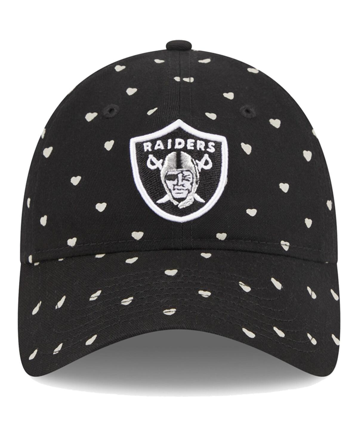 Shop New Era Youth Girls  Black Las Vegas Raiders Hearts 9twenty Adjustable Hat
