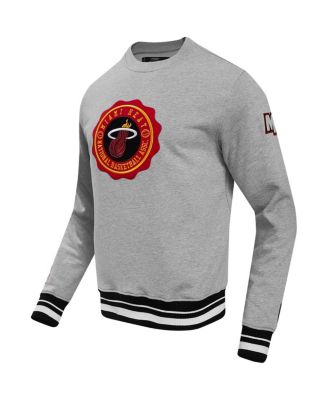 Pro Standard Men's Heather Gray Miami Heat Crest Emblem Pullover Sweatshirt