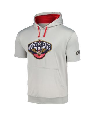 Men's Silver, Red New Orleans Pelicans Short Sleeve Pullover Hoodie