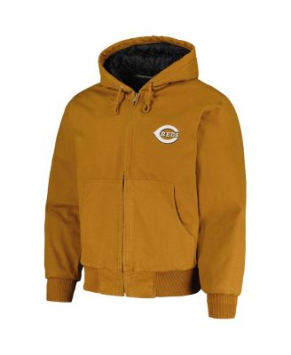 Men's Brown Cincinnati Reds Dakota Work Full-Zip Hoodie Jacket