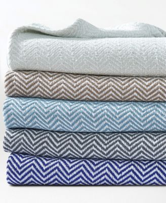 Herringbone Cotton Blanket, Full/Queen