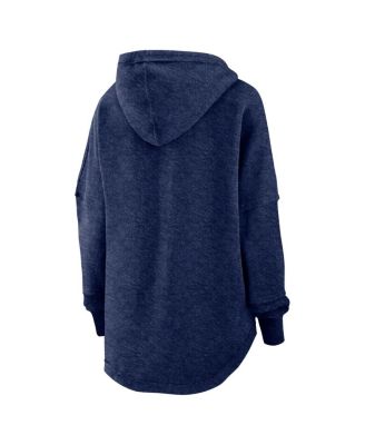 Women's College Navy Distressed Seattle Seahawks Lounge Helmet Arch Pullover Hoodie