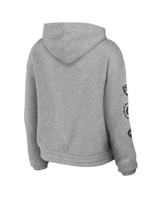 Women's Heather Gray Las Vegas Raiders Full-Zip Hoodie