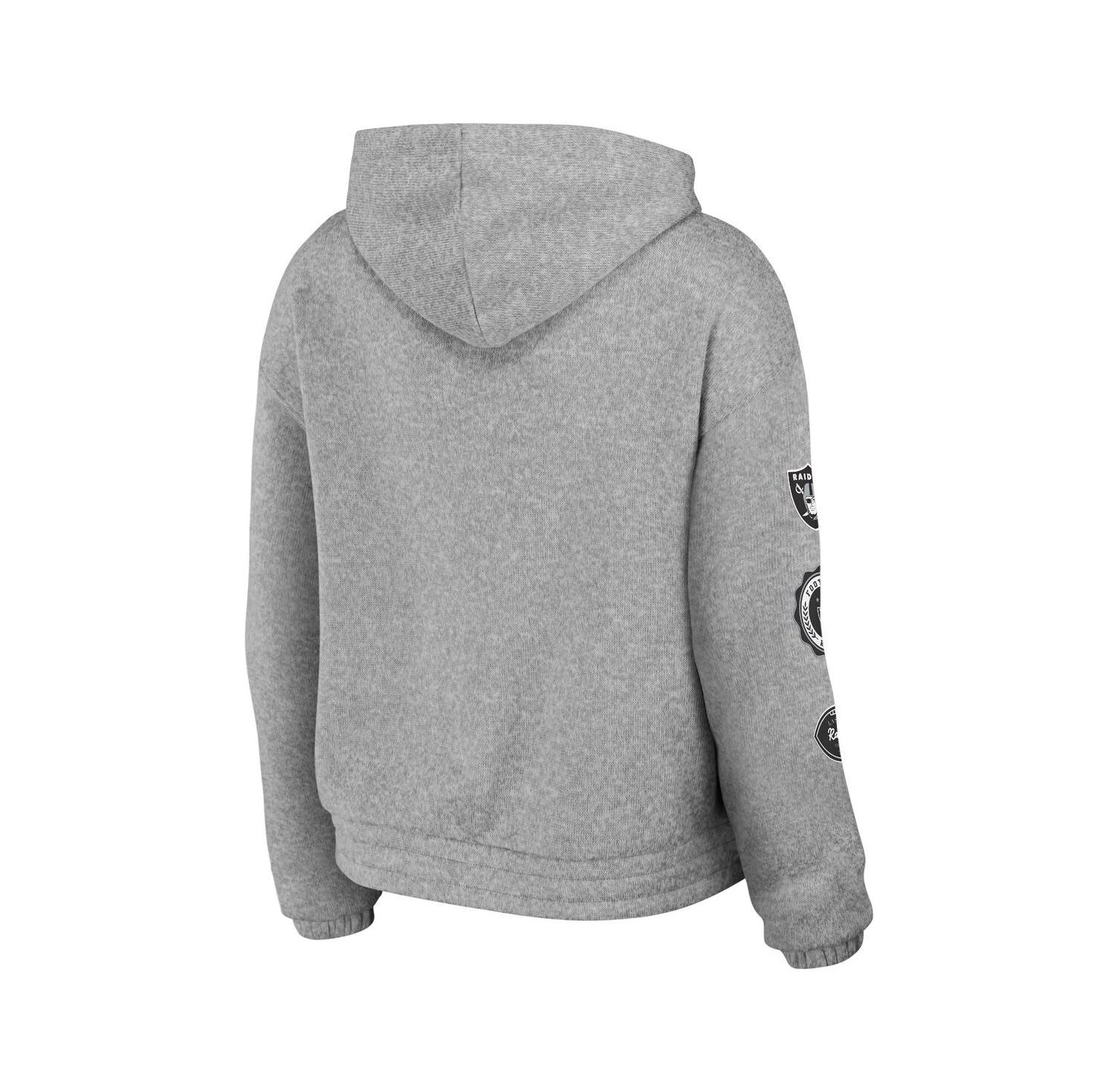 Women's Heather Gray Las Vegas Raiders Full-Zip Hoodie