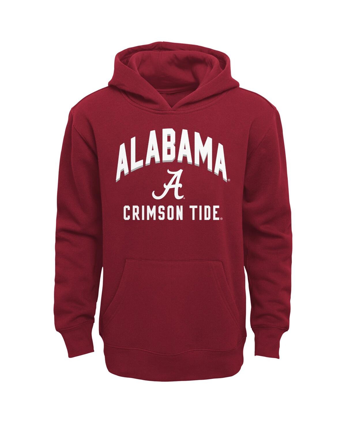 Outerstuff Infant Boys And Girls Crimson, Gray Alabama Crimson Tide Play-by-play Pullover Fleece Hoodie And Pan In Crimson,gray