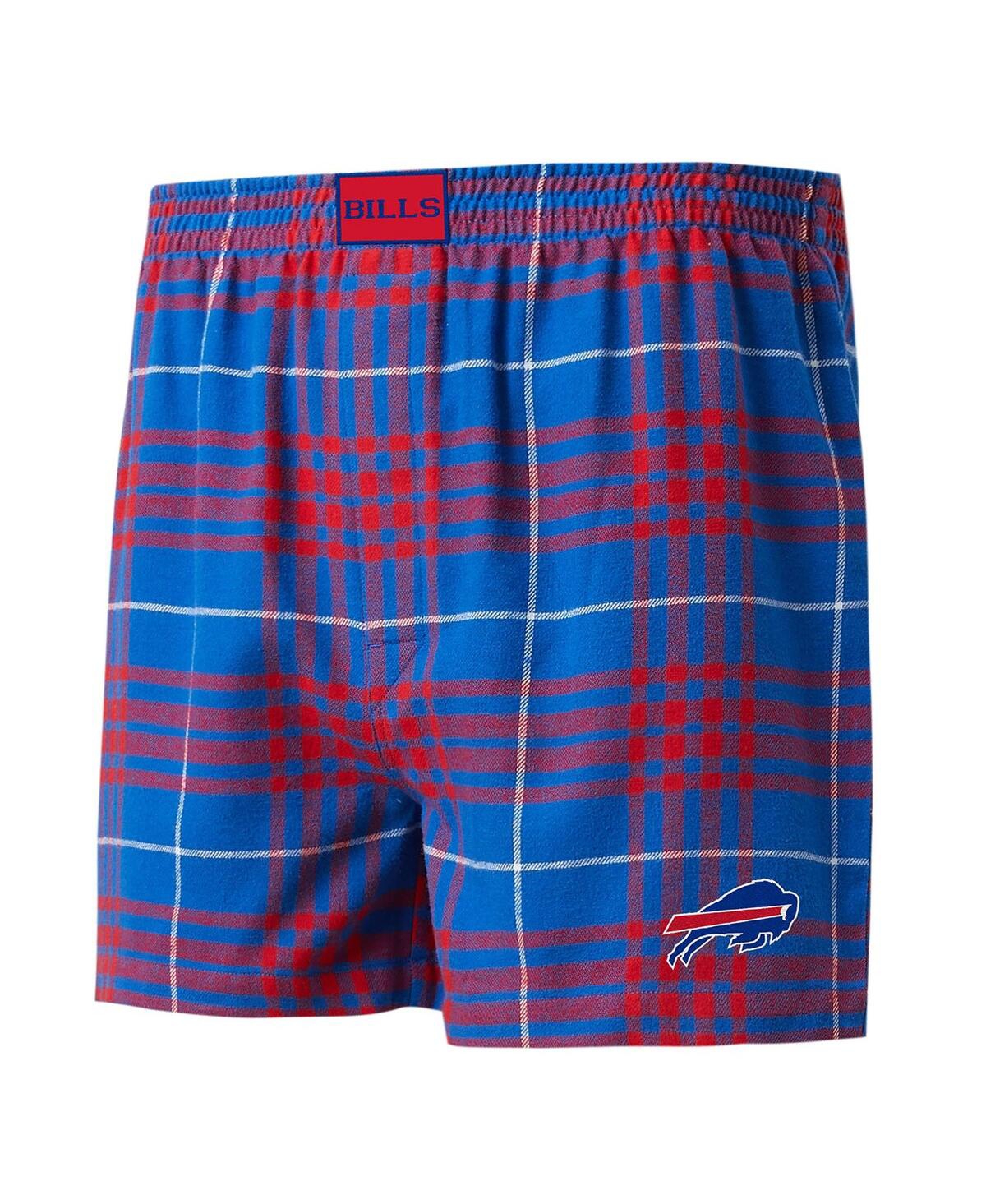 Shop Concepts Sport Men's  Royal, Red Buffalo Bills Concord Flannel Boxers In Royal,red