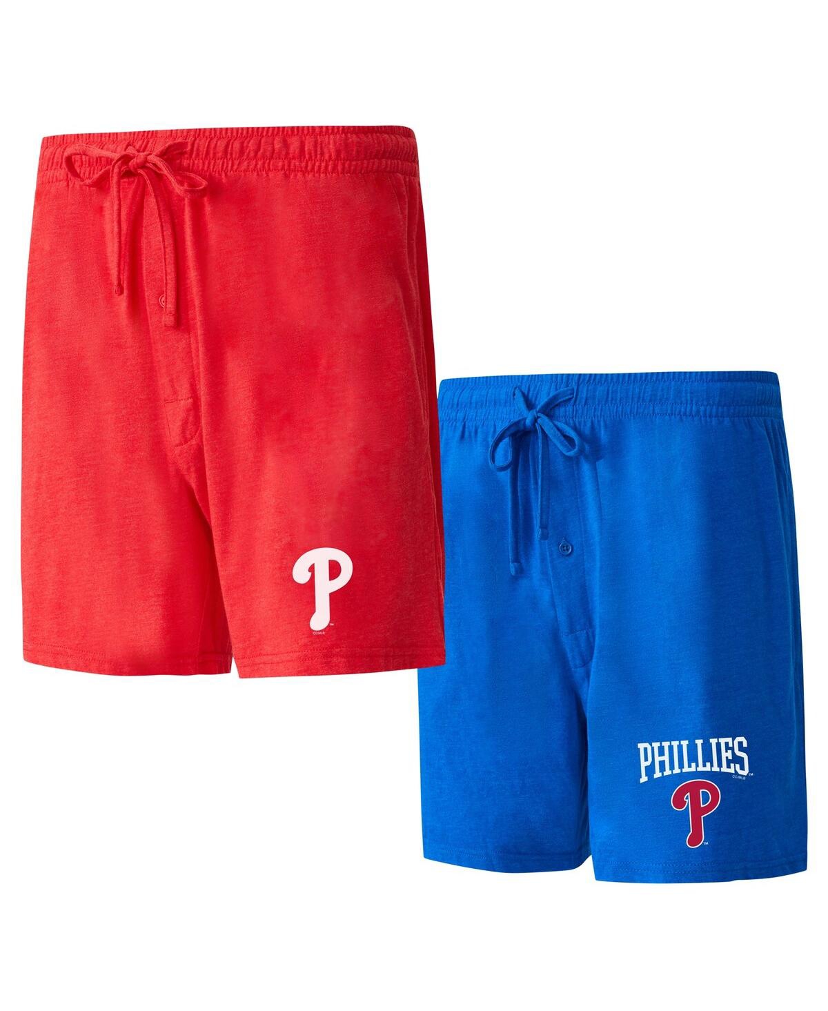 Concepts Sport Men's  Red, Royal Philadelphia Phillies Two-pack Meter Sleep Shorts In Red,royal