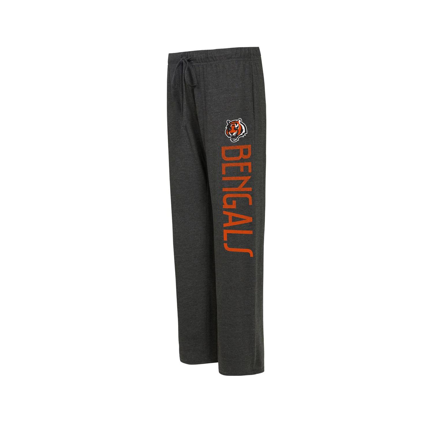 Women's Black, Orange Distressed Cincinnati Bengals Muscle Tank Top and Pants Lounge Set