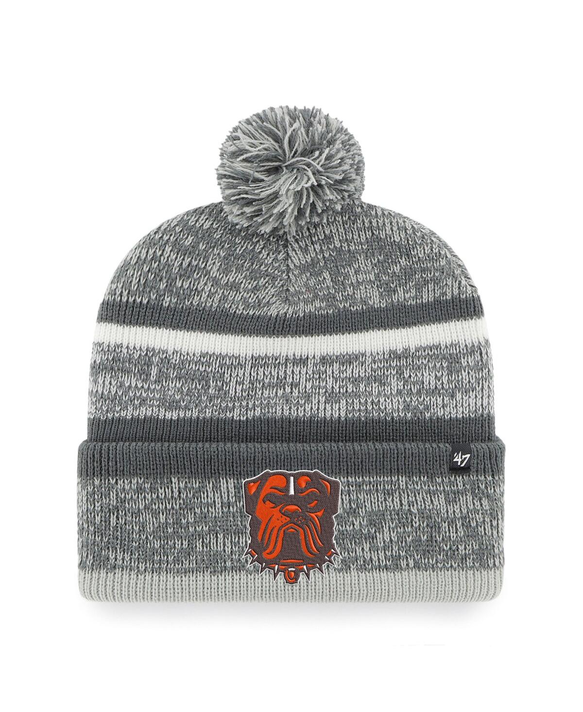 47 Brand Men's ' Charcoal Cleveland Browns Northward Cuffed Knit Hat With Pom In Gray