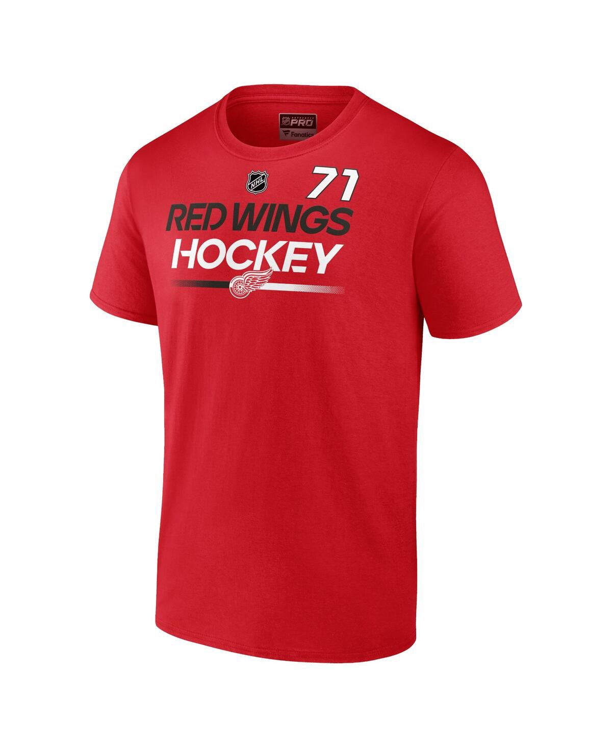Shop Fanatics Men's  Dylan Larkin Red Detroit Red Wings Authentic Pro Prime Name And Number T-shirt
