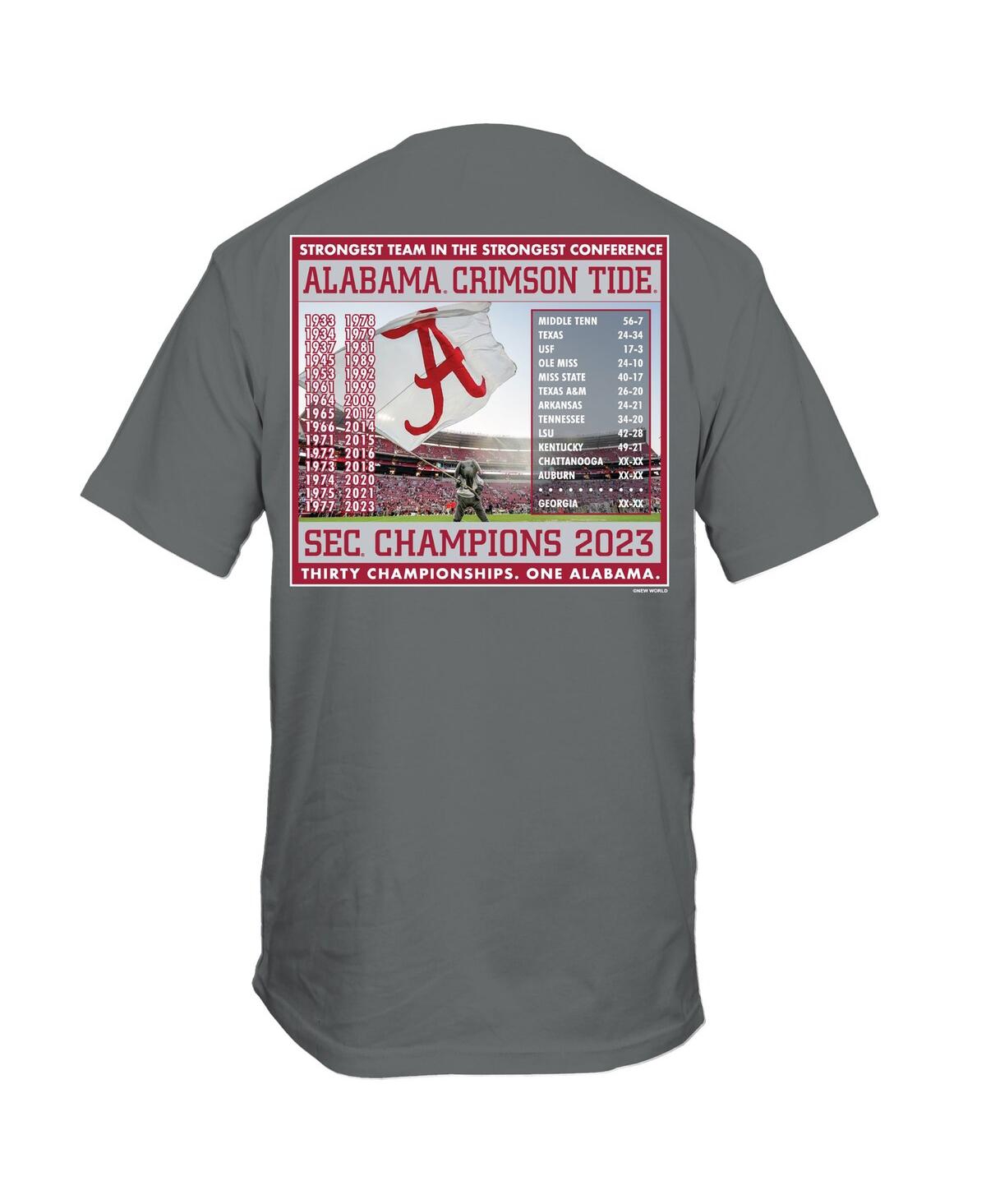 Shop Gildan Men's Steel Alabama Crimson Tide 2023 Sec Football Conference Champions Schedule T-shirt