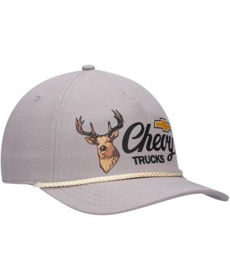 Men's Gray Chevrolet Canvas Cappy Trucker Adjustable Hat