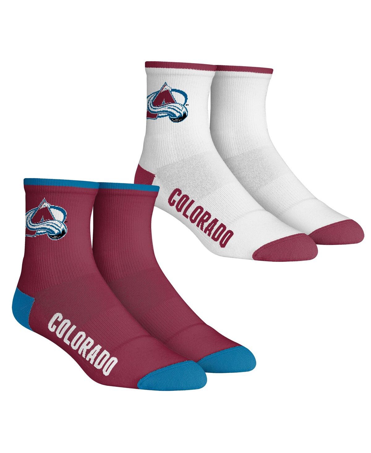 Men's Rock 'Em Socks Colorado Avalanche Core Team 2-Pack Quarter Length Sock Set - Multi