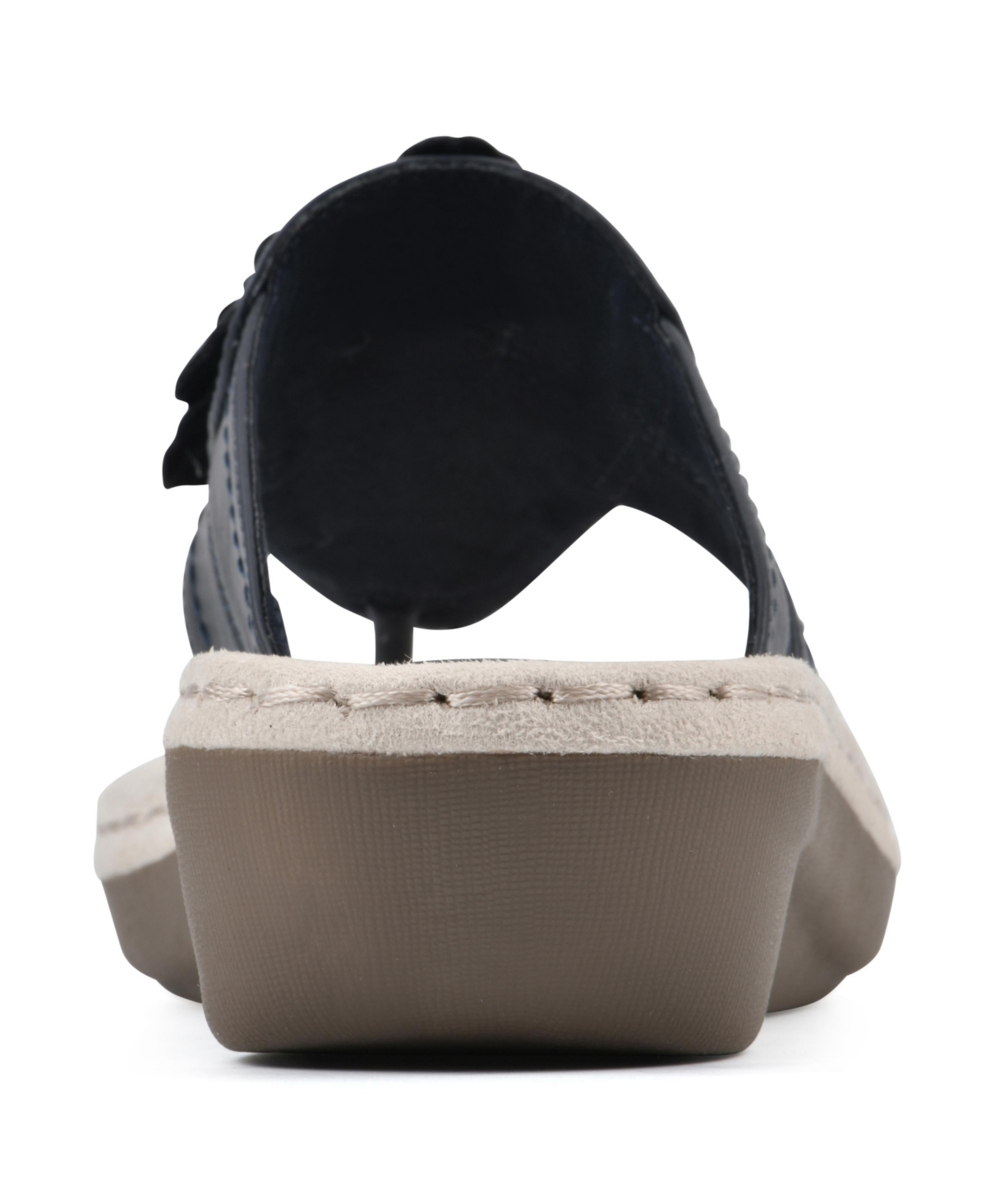 Cliffs by White Mountain Women's Cassia Thong Sandal - Navy Smooth- Polyurethane