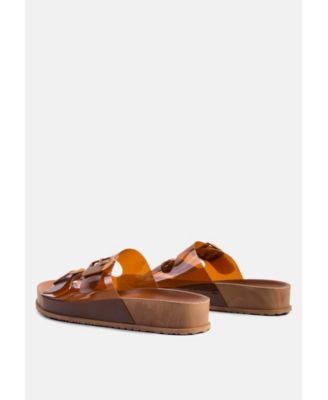 Womens Minata Platform Buckled Slide Sandals