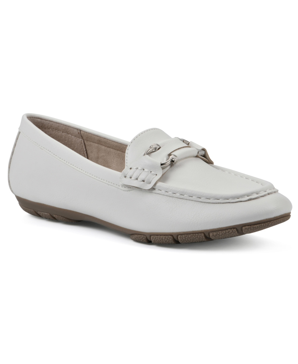 Shop Cliffs By White Mountain Women's Glaring Loafer Flats In White Grainy