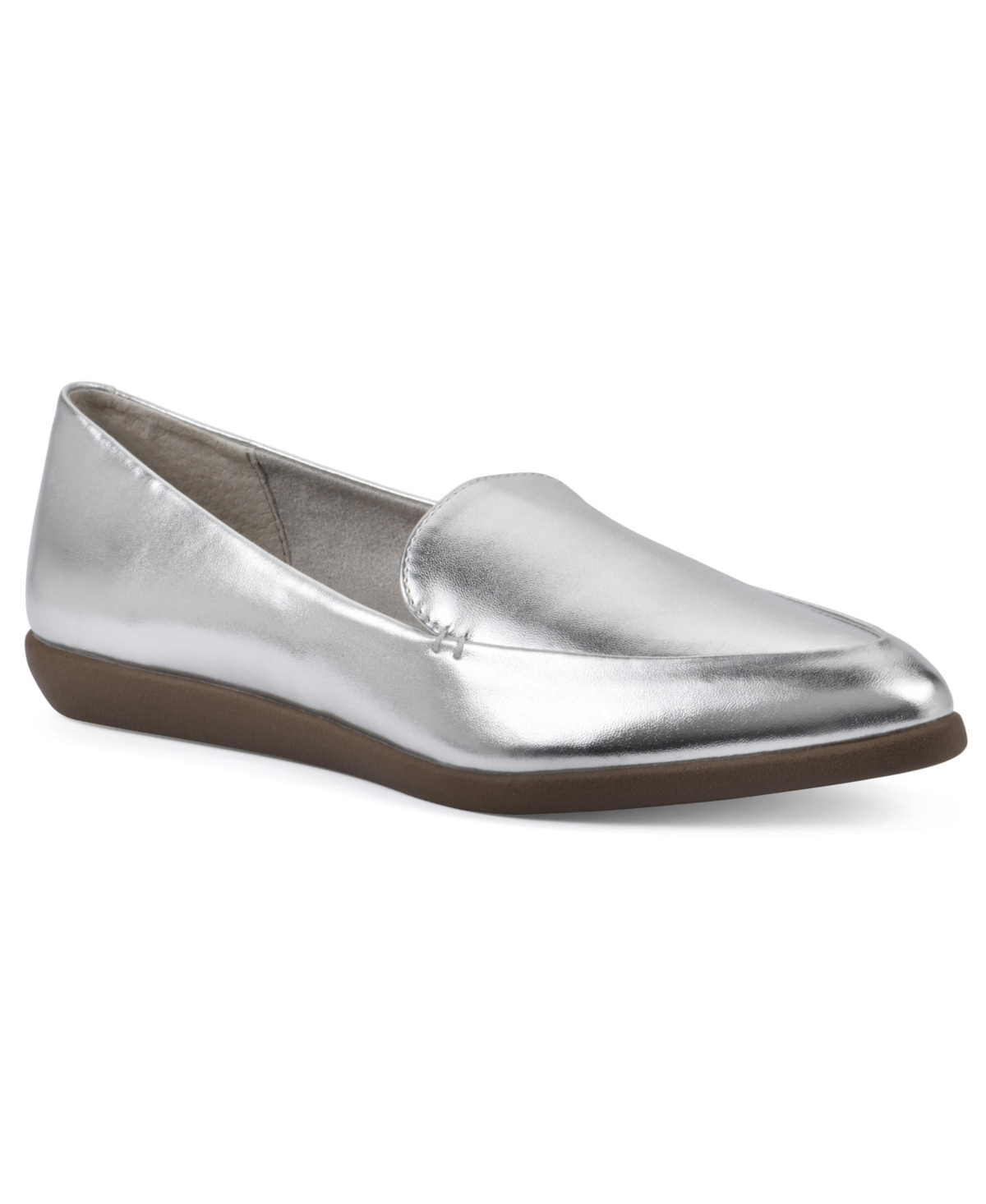 Cliffs By White Mountain Women's Mint Loafers Shoe In Silver Metallic- Polyurethane