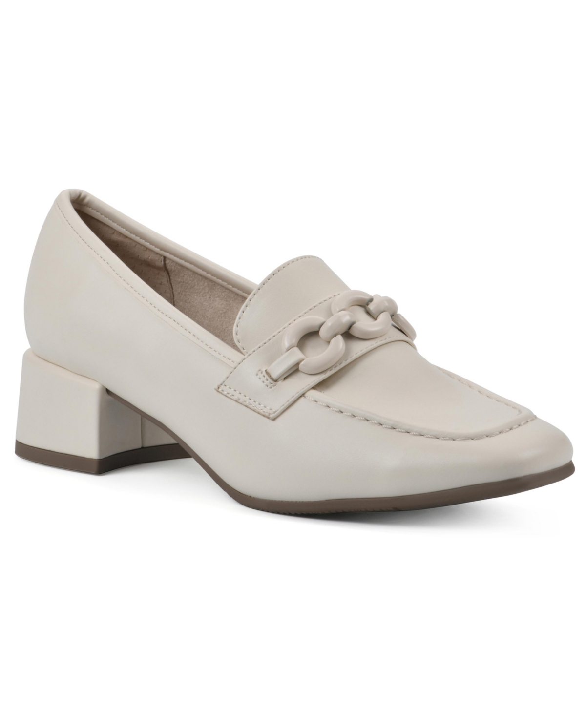 Shop Cliffs By White Mountain Women's Quinbee Dress Loafer In Cream Smooth- Polyurethane