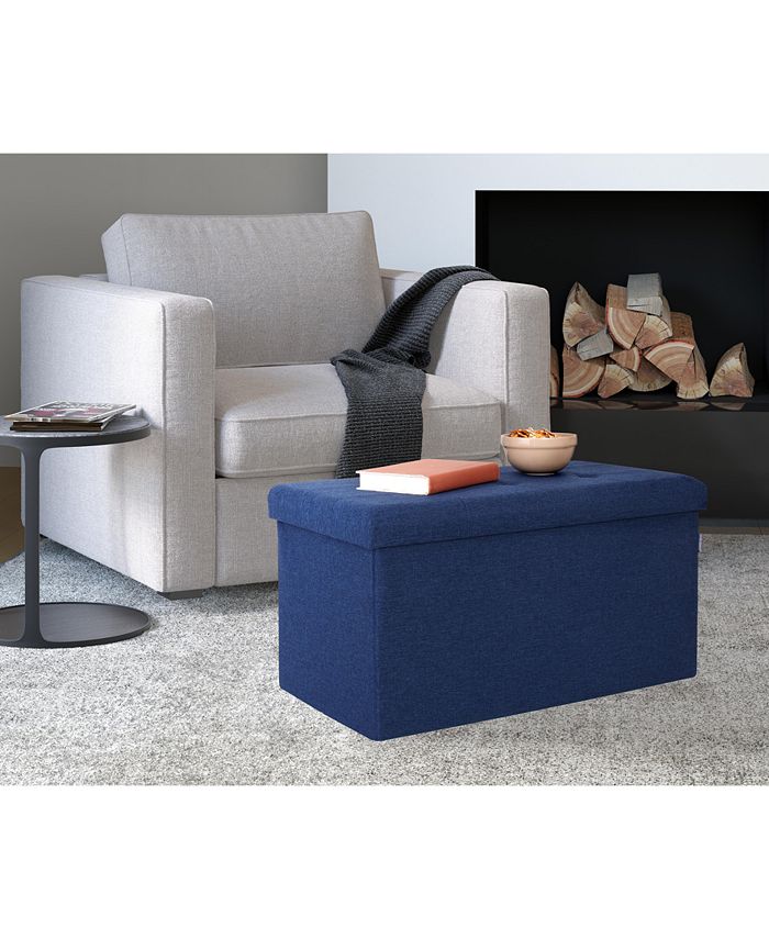 Seville Classics Foldable Tufted Storage Bench Ottoman Macy's