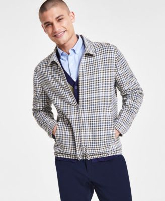 Club Room Men's Plaid Harrington Jacket, Created for Macy's - Macy's