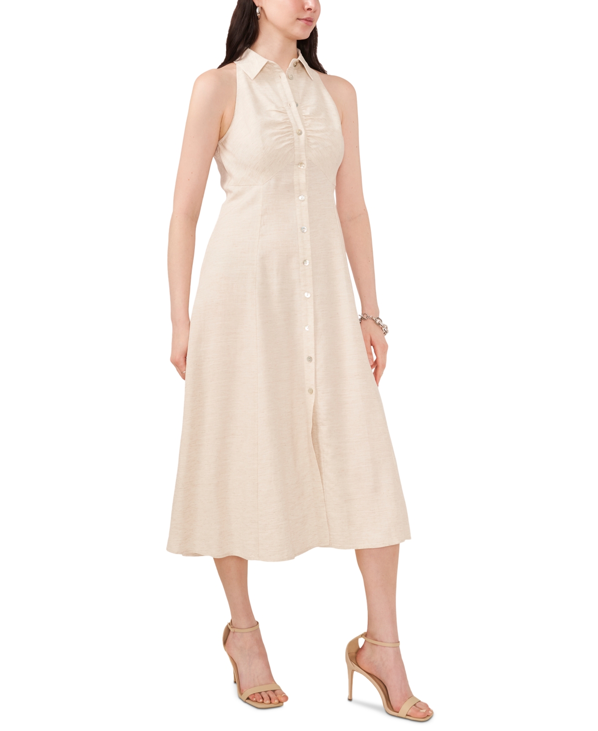 Shop 1.state Women's Ruched Shirtdress In Beige